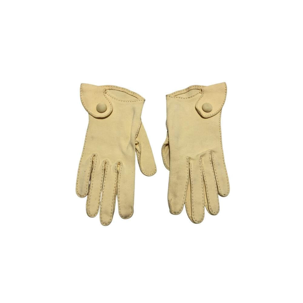 Yellow Fashion Gloves Aris Of Paris Vintage 1960s Button Cuff Small Wrist